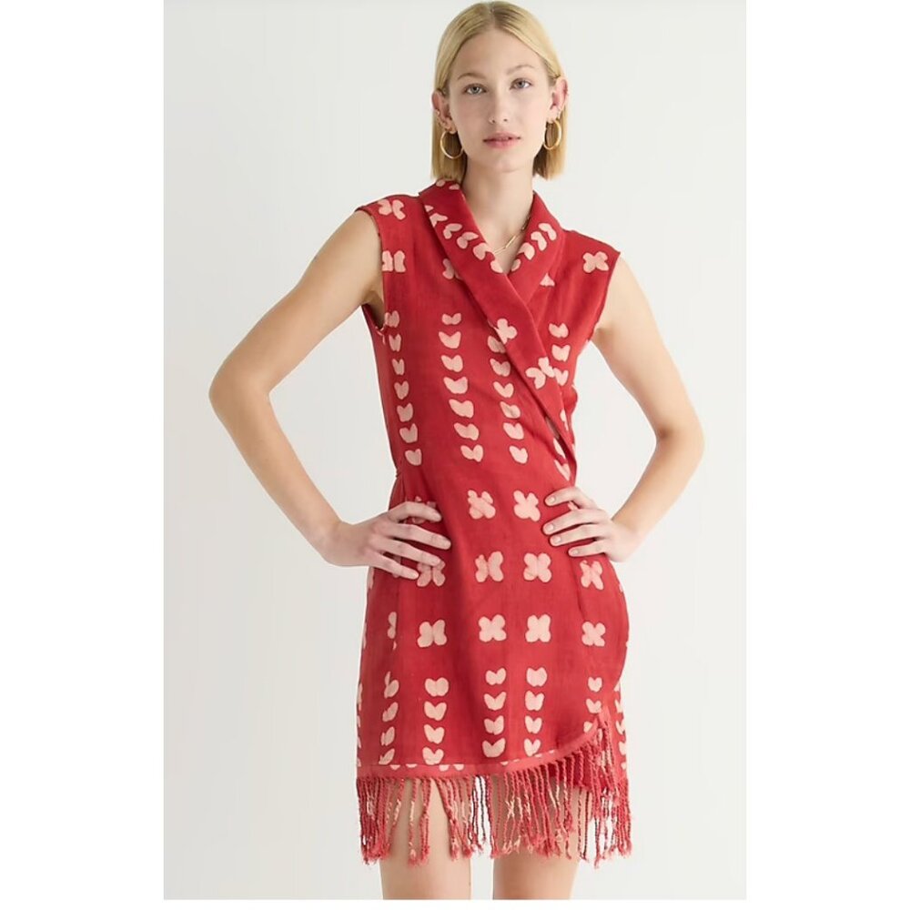 Studio 189© X J.Crew $395 fringed wrap dress in dot Size S BL582 - Picture 2 of 8